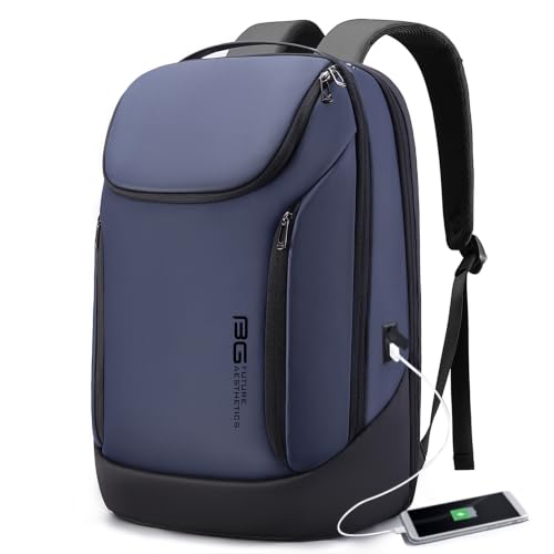 FUTURE AESTHETIC Business Smart Backpack Waterproof fit 15.6 Inch Laptop Backpack with USB Charging Port,Travel Durable Backpack - color: Blue