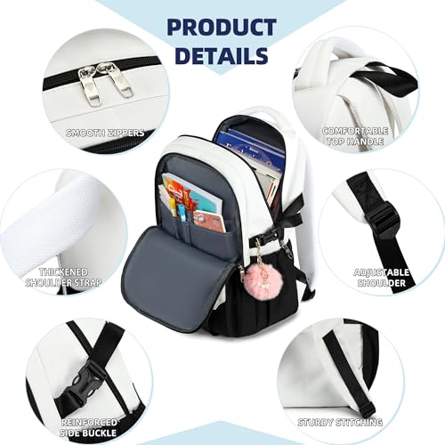 Caoroky knight Travel Laptop Backpack for Women Girls Elementary High School Bag College Backpacks Waterproof Daypack Large Bookbags Purse for Teens Students Computer Bags 15.6 Inch-Blacknew - color: Black-1