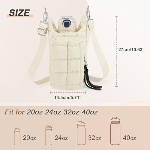 Water Bottle Carrier Bag, Convenient and Durable, Crossbody Water Bottle Holder for Hiking, Cycling - color: Beige