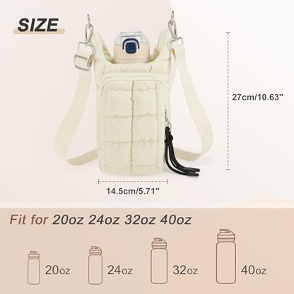 Water Bottle Carrier Bag, Convenient and Durable, Crossbody Water Bottle Holder for Hiking, Cycling - color: Beige