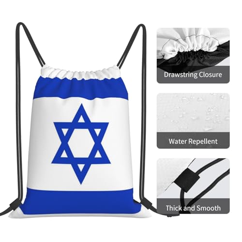Israel Flag Drawstring Bag Sport Gym Backpack Beach Travel Sack Draw String Yoga Bag For Men Women - color: Israel Flag