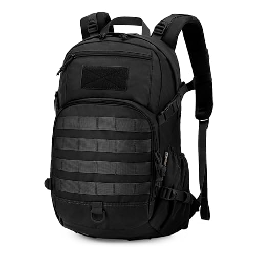 Mardingtop Small Tactical Backpack,Molle Hiking Backpack for Backpacking,Cycling and Biking,15L/25L Backpack - color: Black, size: 25L