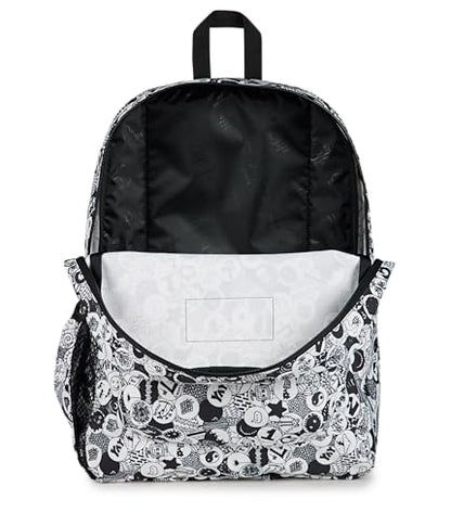 JanSport Cross Town Backpack - Simple Bag for Everyone with 1 Main Compartment, Front Utility Pocket - Premium Class Accessories - Doodle Dots - color: Doodle Dots Black/White/Grey