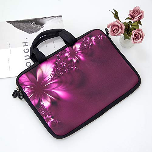 RICHEN 17 inch Laptop Shoulder Bag Carrying Case Computer PC Cover Pouch with Handle Fits 15.6/16/17/17.3/17.4 inch Laptop Notebook (16-17.3 inch, Flowers) - color: Flowers