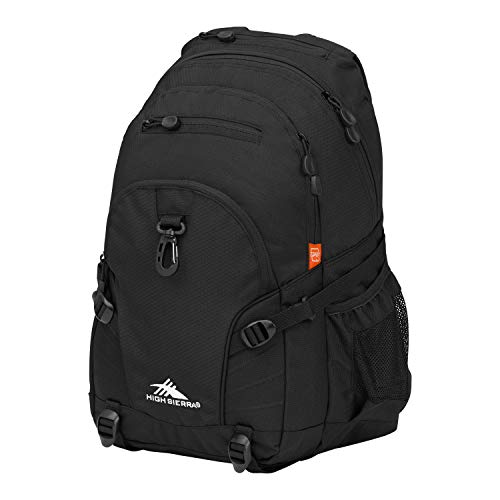 High Sierra Loop Backpack, Travel, or Work Bookbag with tablet sleeve, One Size, Black - color: Black