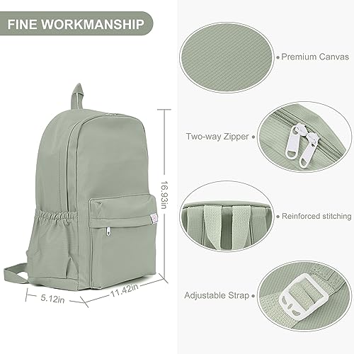 YFGBCX Cute Aesthetic Backpack for Women Solid Color Backpacks Lightweight Classic Backpack for Women Laptop Backpacks - color: Green