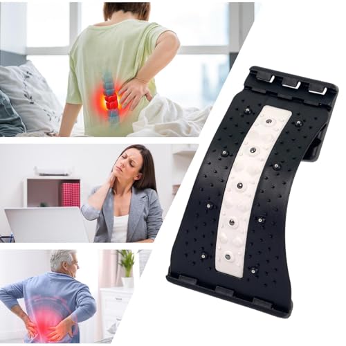 Lumbar Back Stretcher | 4 Level Adjustable Curved Ergonomic - Lumbar Support Board,for Home Gym Yoga Studio Office Car Bedroom Living Room - color: Black and White