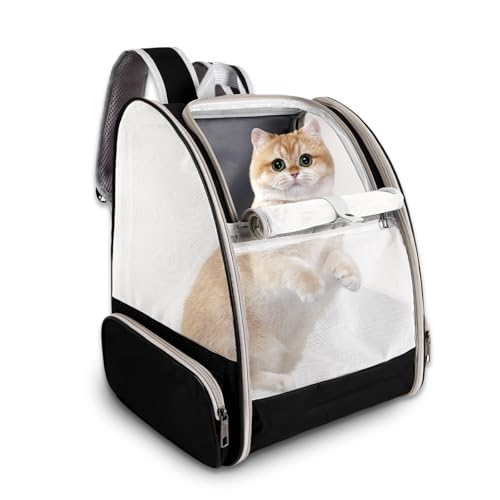 Cat Backpack Carrier,Pet Carrier Airline Approved for Small Dog Cat Puppy Kitten Bunny,Ventilated Mesh Design Animal Backpack for Hiking Camping Travel Bag (Black) - color: Black