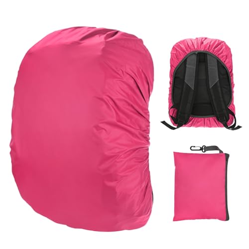 M METERXITY Waterproof Backpack Rain Cover, Waterproof Backpack Cover, Bag Rain Cover with A Carry Pouch for Hiking/Biking/Camping/Outdoor Traveling - color: Rose Red, size: Middle(30L-40L)