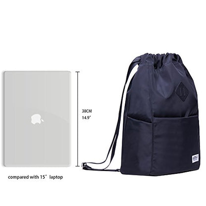 KAUKKO Drawstring Sports Backpack Gym Yoga Bag Shoulder Rucksack for Men and Women (K3031-2-BLACK) - color: Black3031-2