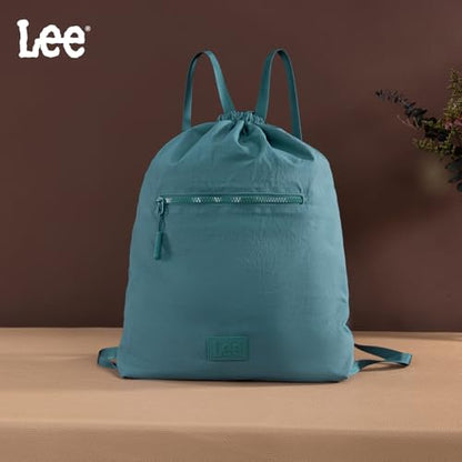 Montana West Lee Drawstring Backpack Bag Lightweight Small Gym Swim Beach Bag Water Resistant Sports Sackpack for Men Women, LEE48-002TQ - color: Turquoise