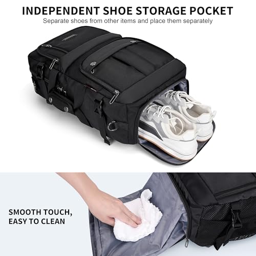 WITZMAN Carry on Travel Backpack for Men Women Laptop Backpack with USB Charging Port Airline Approved(B683 Classic Black) - color: Classic Black