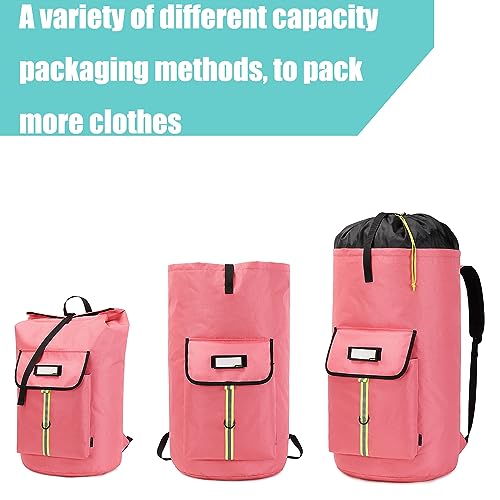 laundry bag backpack,extra-large heavy duty laundry bags,laundry backpack for college students,drawstring closure (bright red Laundry Backpack) - color: Bright Red Laundry Backpack