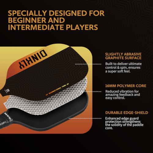Pickleball Paddles Set of 2/4- USAPA Approved Graphite/Fiberglass Pickleball Racket, 2 Pickleball Rackets, 4 Balls and 1 Portable Carry Bag, Aesthetic Pickle Ball Set for Men Women Beginners - color: 2 Amber Glow | Grey | Graphite