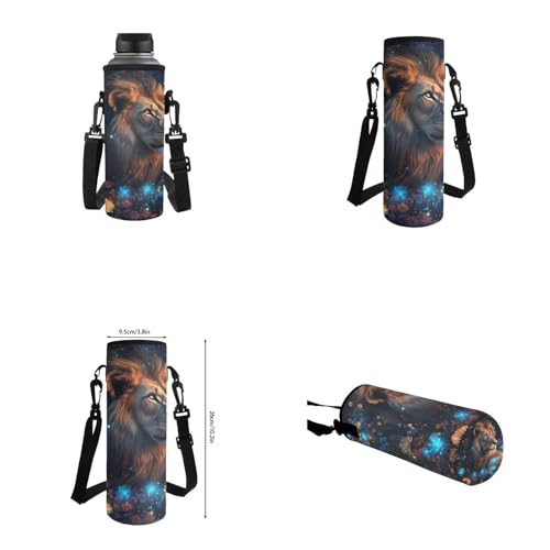 Aesthetic Lion Backpack for Kids Girls Backpack with Lunch Box Water Bottle Holder and Soft Pencil Case 4 in 1 Set Sturdy Bookbag with Front Pocket for School 17 inch Lightweight School Bag - color: Aesthetic Lion