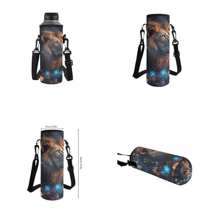 Aesthetic Lion Backpack for Kids Girls Backpack with Lunch Box Water Bottle Holder and Soft Pencil Case 4 in 1 Set Sturdy Bookbag with Front Pocket for School 17 inch Lightweight School Bag - color: Aesthetic Lion