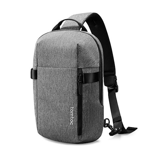 tomtoc 7L Sling Backpack Crossbody Bag for Men Women, EDC Daypack Chest Shoulder bag for 14-inch MacBook Pro M5 Pro/Max, 13" MacBook Air, 13" iPad Air M4/Pro M5, Organized, Daily Use, Work, Travel-S - color: Gray, size: S for 13-14 inch MacBook