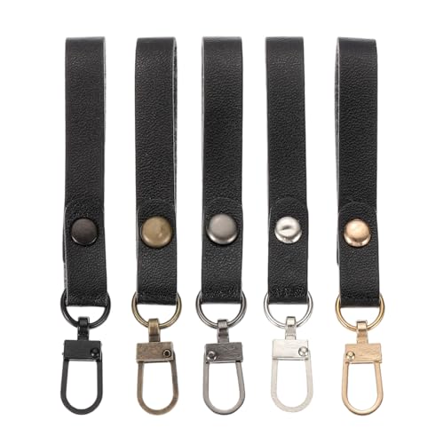 uxcell 5pcs Zipper Pull, 4 Inch Leather Zip Puller Zipper Replacement Repair Kit Head Handle for Luggage Clothing Jackets Backpacks Boots, Black - color: Black