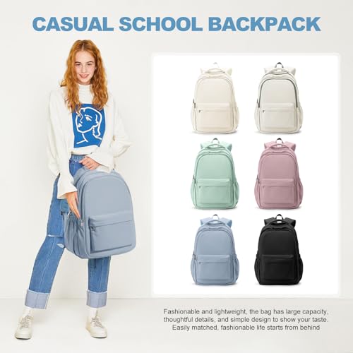 Lightweight Backpack for Women Men Laptop Travel Work Casual Daypack College Bags Cute Aesthetic Travel Backpack Casual Personal item Bag Blue - color: Blue
