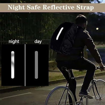 Lightweight Waterproof Backpack Cover, Packable Rain Cover for Backpack Protection, High-Visibility Reflective Travel & Hiking Rain Cover(Black)