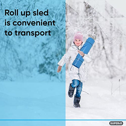Superio Snow Slider Mat, Flexible Snow Sled Flying Carpet, Roll up Sleds for Kids 36" / Adults 54" Lightweight Plastic Snowboard Sled, 1 Pack - color: Blue, size: 36"