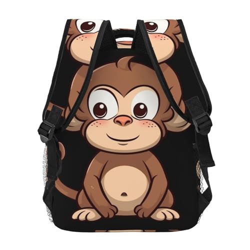 Cartoon brown monkey Travel Backpack for Men & Women 15.6 inch Laptop Backpack Waterproof Work Back Pack - color: Cartoon Brown Monkey