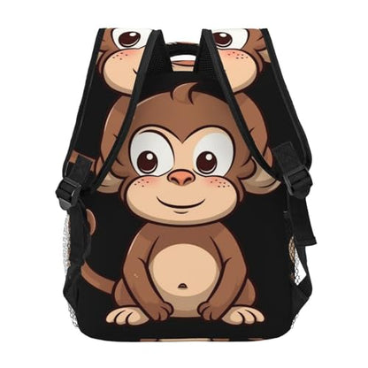 Cartoon brown monkey Travel Backpack for Men & Women 15.6 inch Laptop Backpack Waterproof Work Back Pack - color: Cartoon Brown Monkey