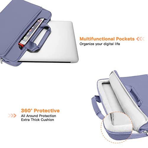 MOSISO 360 Protective Laptop Bag 13.3 inch, 13-14 inch Computer Bag Compatible with MacBook Air 13 inch/Pro 13 inch/Pro 14 inch,HP,Dell,Notebook, Laptop Carrying Case with Strap&Handle, Lavender Gray - color: Lavender Gray, size: 13.3 inch