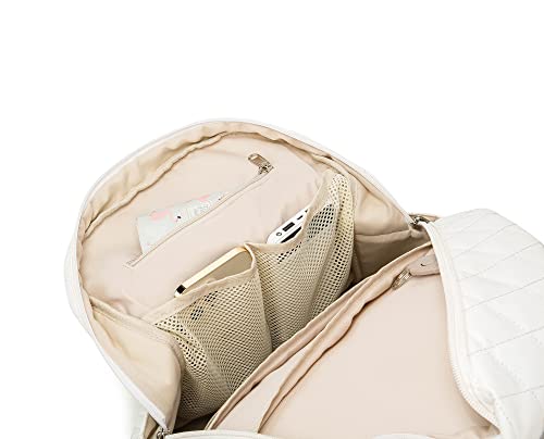 Kinmac Laptop Backpack with Massage Cushion Straps and USB Charging Port for Laptop Up to 15.6 Inch Men Women Travel Outdoor Backpack (White) - color: White Embroider