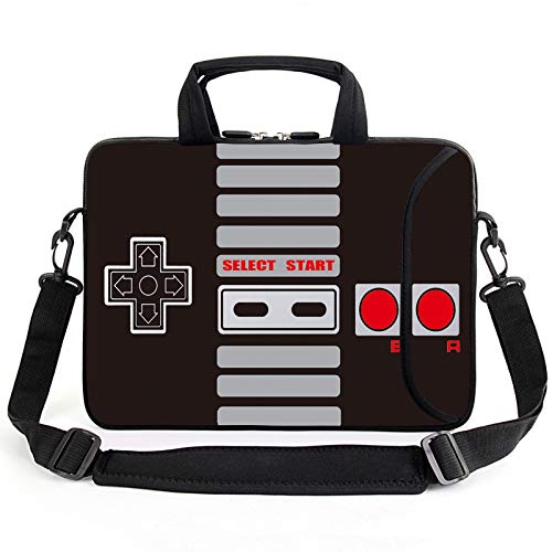 AMARY 14" 15" 15.4" 15.6" laptop sleeve chromebook case adjustable shoulder strap with handle accessory pocket for men women (Games) - color: Games