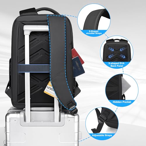 Fenree.geer Laptop Backpack for Men, Business Backpack with USB Charging Port,Water Resistant Tech Backpack, Mens 17 Inch Laptop Bag for Work/Commuter/College - size: Standard