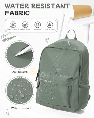 BJLFS Green School Backpack for Teens Middle High School Bags for Girls Large Bookbag Compartment Mochilas para Niñas Adolescentes Back to School Travel Gifts - color: Green