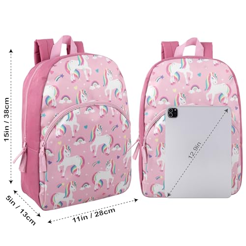 Trail maker Wholesale Kids Backpacks for Boys, Girls Bulk Backpacks 24 Pack with Fun Patterns, Adjustable Padded Straps - color: Female Fantastic Creature Prints