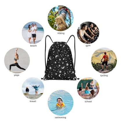 Gianlaima Drawstring Backpack Gym draw string bag For Men Women - color: Black37
