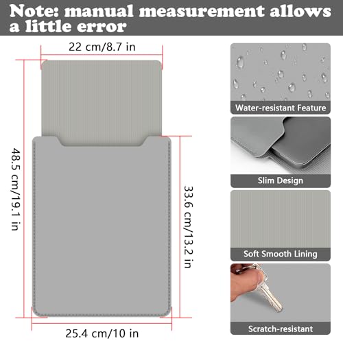 BVYA 12-13.3" Laptop Sleeve, PU Leather Laptop Case Compatible with MacBook Air 13 2018-2022 (M2 A2681 M1 A2337), Compatible with MacBook Pro 13 2016-2022 (M2 A2686 M1 A2338 A2251 A2289 A2159) - color: GREY, size: For 12-13.3 inches