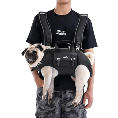 Wakytu Dog Backpack Carrier for Dogs,Dog Lift Harness,Adjustable Padded Breathable Straps for Dogs, Disabled, Joint Injuries, Arthritis,XL - size: XL（24-35lbs）