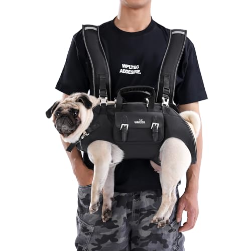 Wakytu Dog Backpack Carrier for Dogs,Dog Lift Harness,Adjustable Padded Breathable Straps for Dogs, Disabled, Joint Injuries, Arthritis,XL - size: XL（24-35lbs）