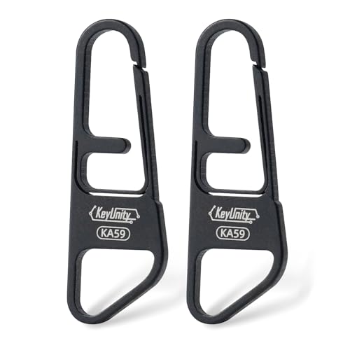 KeyUnity KA59 Titanium Zipper Pulls — Ultra-Lightweight, CNC Machined, Rust-Proof, Universal Replacement for Backpacks, Jackets & EDC (2-Pack) - color: Ka59 Black, size: 1.38″*0.49″