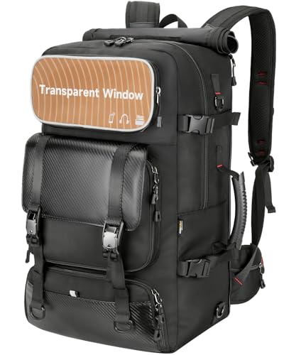 Travel backpack for men,60L Extra Large Carry on Backpack Durable Convertible Duffle Bag with Shoe Compartment Fit for 17 Inch Laptop for travel, camping,Weekender Hiking - color: Black(C), size: 60L