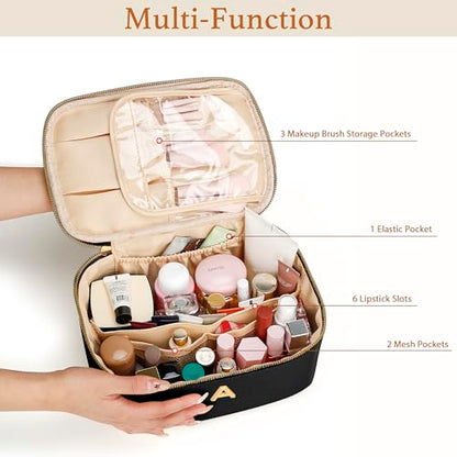 Gifts for Women Travel Makeup Bag Personalized Cosmetic Bag Portable Large Capacity Toiletry Bag(Black-E) - color: Black, style: E
