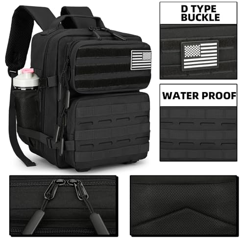 9L Mini Tactical Backpack for Men and Women Tactical Backpack Small for Hiking Small Tactical Bag Fitness Pack - color: Black