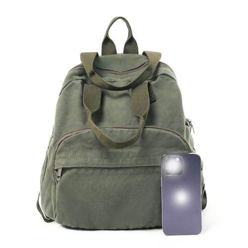 MaxxCloud Unisex Casual Canvas Laptop Backpack,Lightweight Work Daypack Travel Bag,Men Women Top Handle Rucksack - color: Black