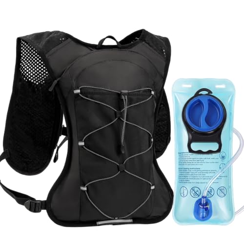 HIPONY Hydration Backpack with 2L Leak-Proof Water Bladder, Lightweight Running Hydration Pack, Adjustable Vest Style Water Backpack for Trail Running, Cycling and Biking - size: 2L Hydration Backpack