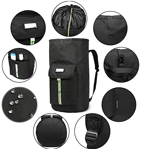 laundry bag backpack,extra-large heavy duty laundry bags,laundry backpack for college students,drawstring closure (Black Laundry Backpack Bag) - color: Black Laundry Backpack Bag