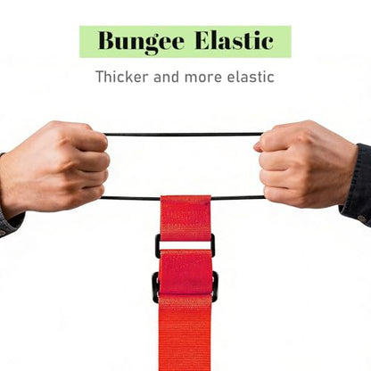 Multi Use Strong Adjustable Luggage Connector Straps for Suitcases,2 Pack Flexible Luggage Accessories Elastic Fastening Bag Strap (Red) - color: Red