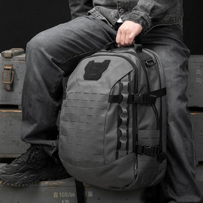 EXCELLENT ELITE SPANKER 40L Tactical Military Backpack for Men and Women Large Rucksack Assault Pack Bag for Outdoor Camping, Hiking,Travel Backpacking(Grey) - color: Grey