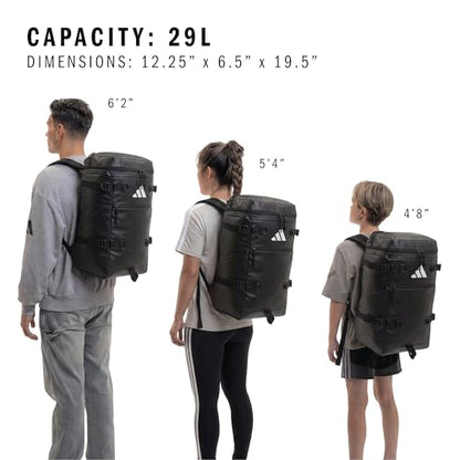 adidas Vista Top-Loading Backpack for Travel and Gym, 29L - color: Black/White