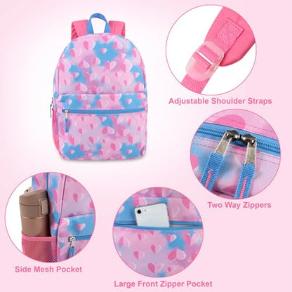 Trail maker 17 inch Backpack for Travel & Commute, Zippered Front & Mesh Side Pockets, Padded Straps - color: Loving Hearts
