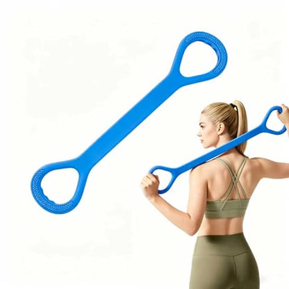 Figure 8 Resistance Bands with Handles, Resistance Bands for Arms, Back & Shoulder Training, Exercise Equipment for Yoga, Pilates & Stretching, Portable Home Gym Equipment - color: Blue