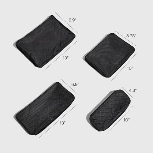 Away Insider Packing Cubes Set of 4 – Lightweight Travel Organizers for Luggage, Suitcases & Carry-On Bags, Jet Black - color: Jet Black